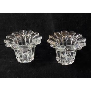 Borgonovo Queen Glass Candle Holder 2 Piece Set Made in Italy